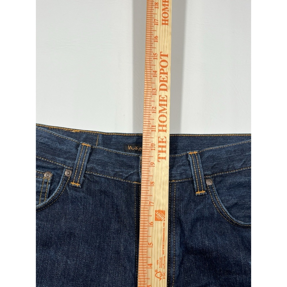 Nudie Jeans Dude Dan Jeans Mens 30x32 Blue Denim Button Fly Classic - Picture 8 of 11